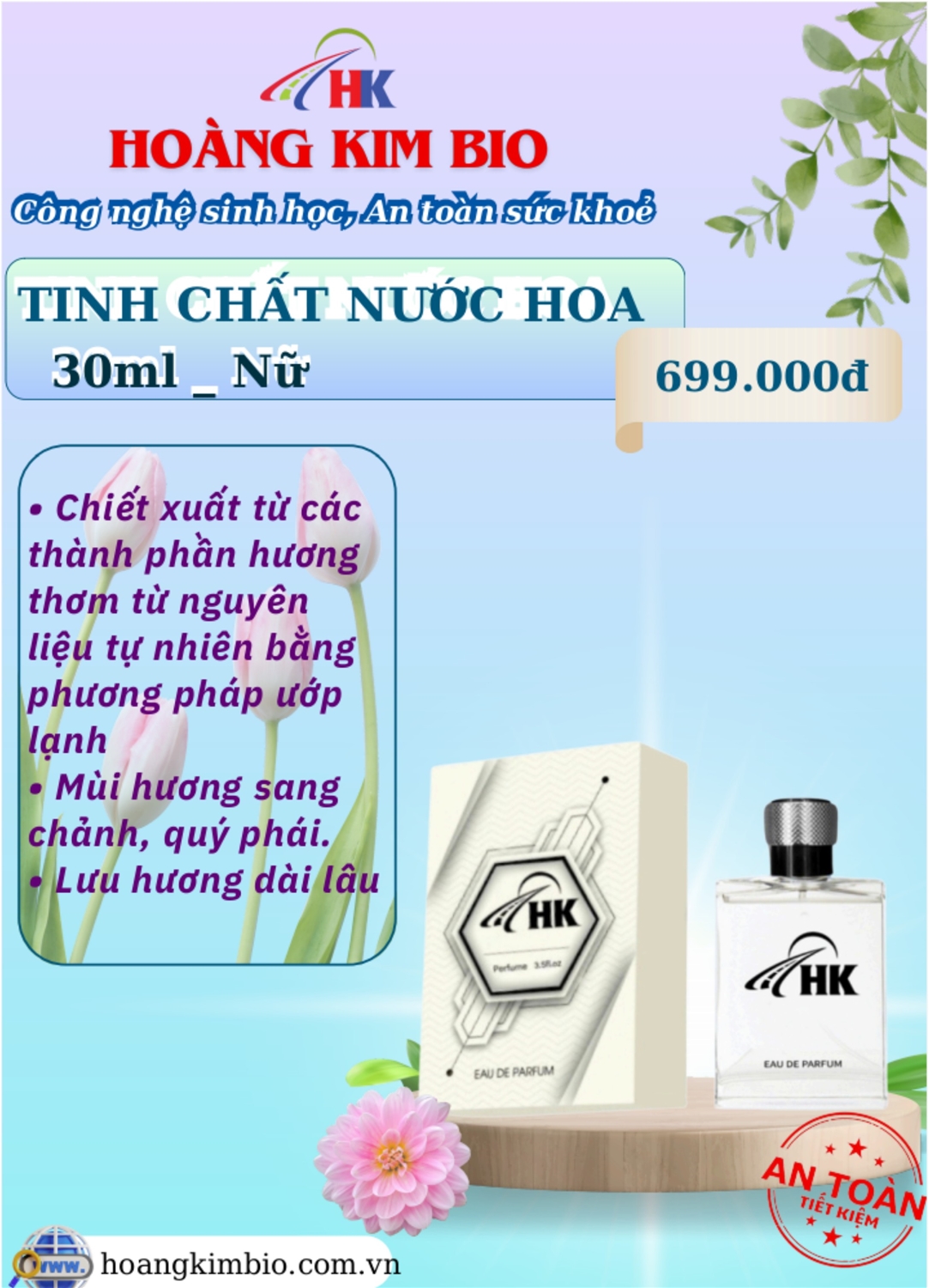 NƯỚC HOA HOÀNG KIM BIO - 30ML